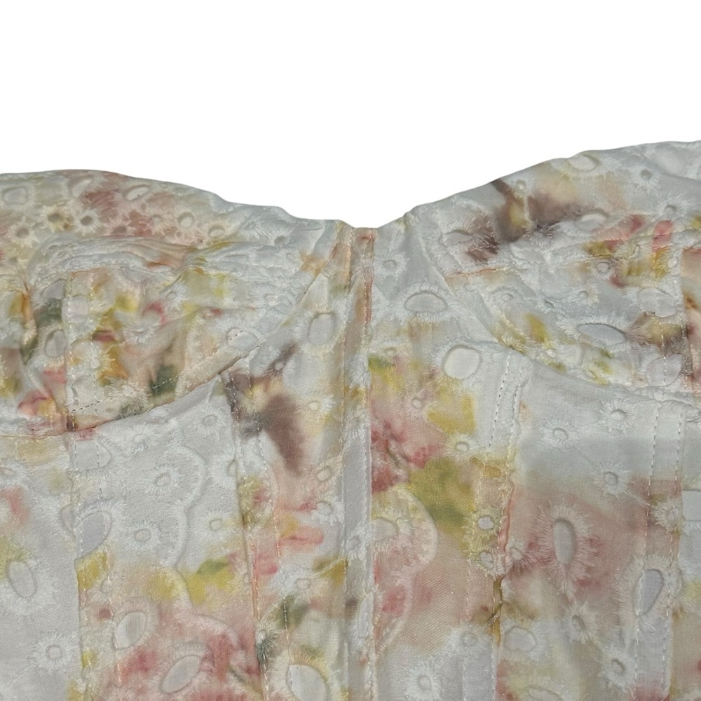 Bardot Lila Bustier Corset Sunny Floral Eyelet Top US 8 New with Tags - Picture 9 of 16